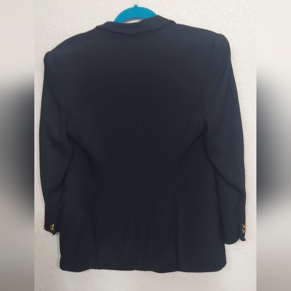 Vintage 90s Oversized Military Blazer Women's Size 6 Black Suit Jacket RARE VTG - Picture 8 of 9